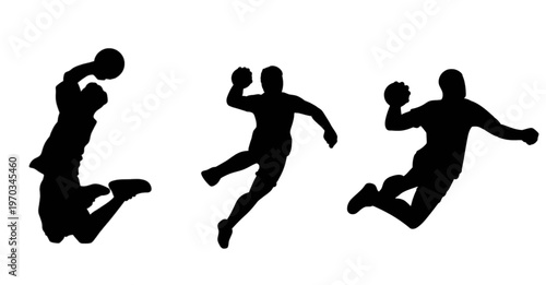 basketball player silhouette in different actions
