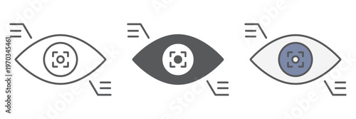 Eyetap line icon, sensor and innovation, eye tracking sign, vector graphics, a linear pattern on a white background.