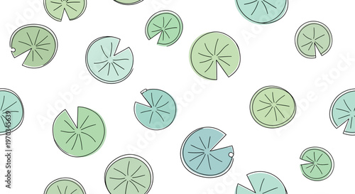 Lime slices in various shades green.