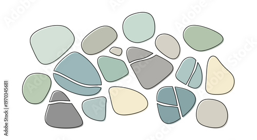Collection of colorful smooth stones.