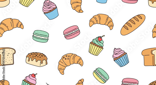 Colorful assorted sweet baked goods.