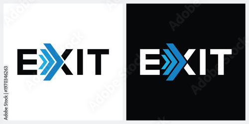 Exit word mark logo design