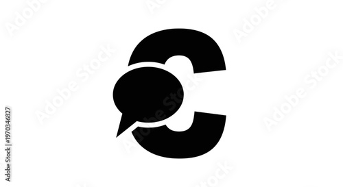 A stylized black leaf design element.