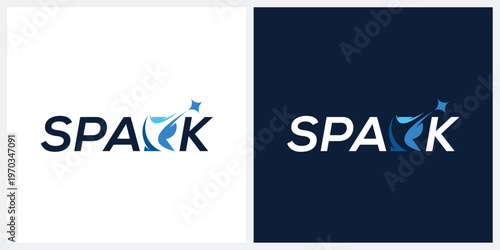 Spark word mark logo design, typography font text spark