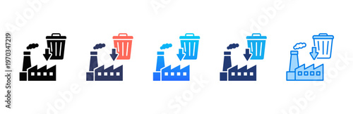 Waste Reduction icon sheet multiple style collection