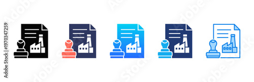 Regulatory Permits icon sheet multiple style collection