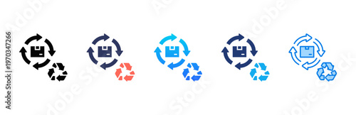 Recycling Programs icon sheet multiple style collection
