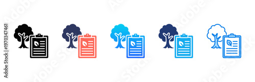 Biodiversity Plan icon sheet multiple style collection