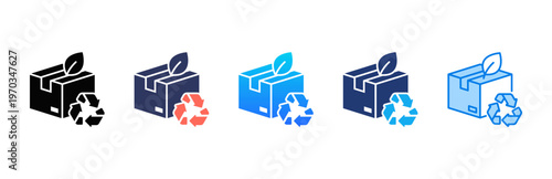 Sustainable Packaging icon sheet multiple style collection