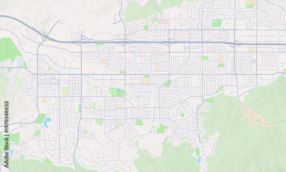 Obraz premium Simi Valley California map