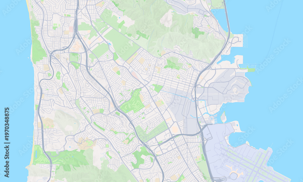 Naklejka premium South San Francisco California map
