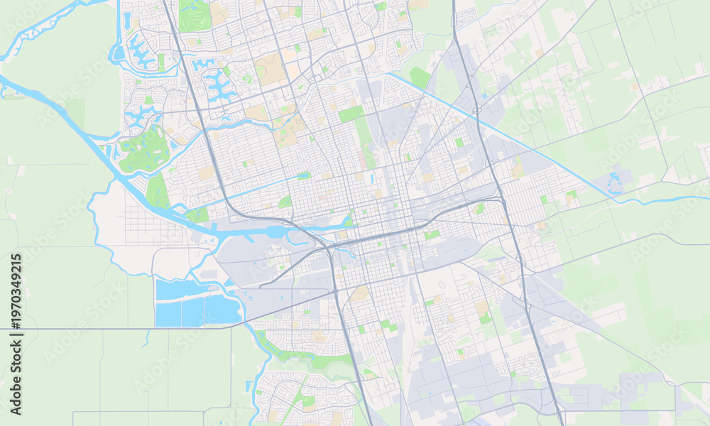 Naklejka premium Stockton California map