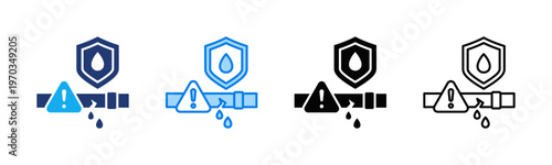 Spill Prevention icon sheet multiple style collection