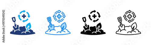 Soil Remediation icon sheet multiple style collection
