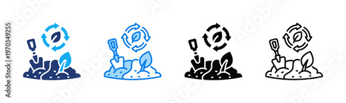 Land Restoration icon sheet multiple style collection