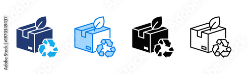 Sustainable Packaging icon sheet multiple style collection