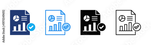 KPI Reporting icon sheet multiple style collection
