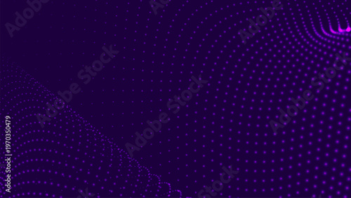 Abstract background of moving particles. Futuristic colorful dynamic wave. Big data. Digital technology. 3D vector illustration.