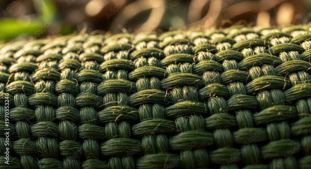Fototapeta premium Handwoven Green Natural Fiber Texture