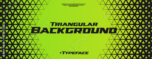 Hexagonal honeycomb green neon gradient, tech halftone background with bold rounded dynamic font for sport, race, technology. Perfect for banner, website, poster, branding, ads. Vector illustration