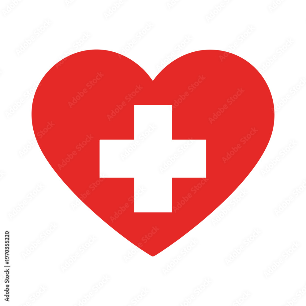 Fototapeta premium World Red Cross Day Heart Care Flat Vector Poster