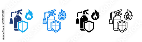 Fire Safety icon sheet multiple style collection