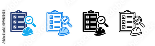 Safety Inspection icon sheet multiple style collection