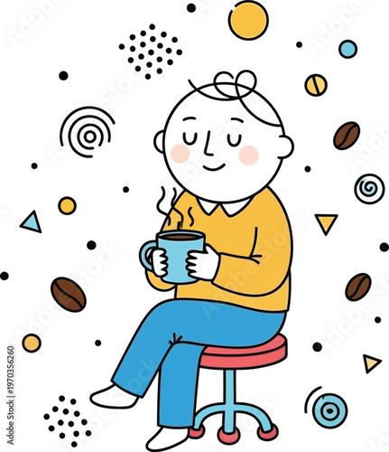 Enjoying a warm cup of coffee with a relaxed vibe