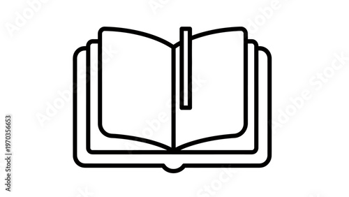 Open book with bookmark icon