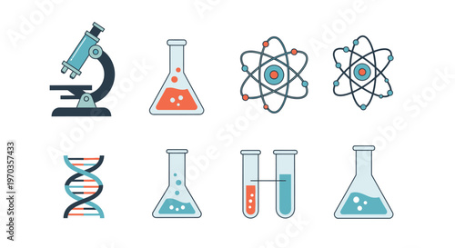 Obraz na płótnie Science and laboratory equipment illustrations for research and education