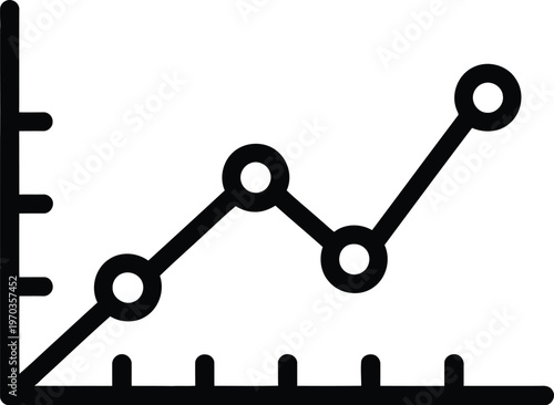 Simple line graph showing upward trend with slight fluctuations and data points connected by straight lines