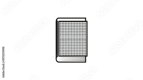 Vertical book with black dots covering the cover on a white background