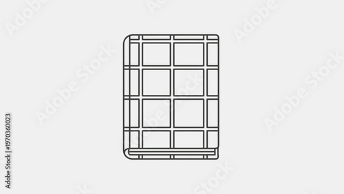 Outlined book with grid pattern on cover