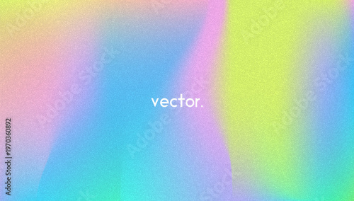 Noise Gradient Background. Abstract Grainy Bg In Pink, Purple And Blue Colors. Iridescent Hologram. Pearlescent Holographic Texture With Rainbow Foil. Soft Pastel Mesh With Neon Glow And Blur