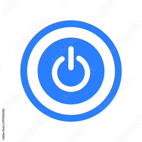 Power Button Icon: A minimalist graphic of a power button symbol, showcasing clean lines and a modern design. Perfect for tech, design, or user interface projects.