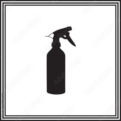 Spray Bottle Silhouette Minimalist Cleaning Product Illustration