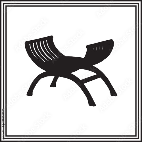 Modern Lounge Chair Silhouette Minimalist Designer Furniture Illustration