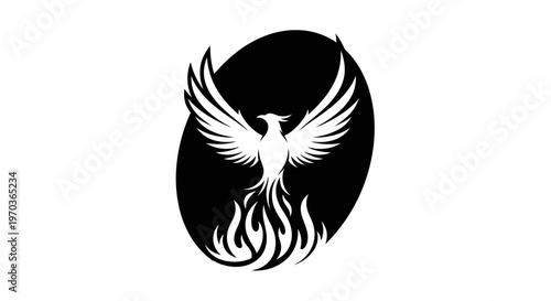 A stylized black leaf design element.