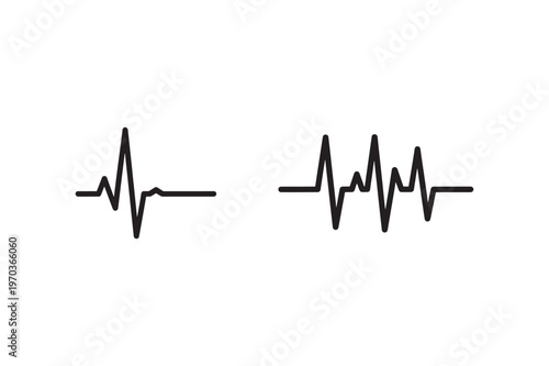 ECG line silhouette medical heartbeat waveform