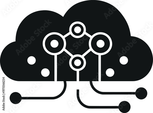 Cloud network computing connection icon