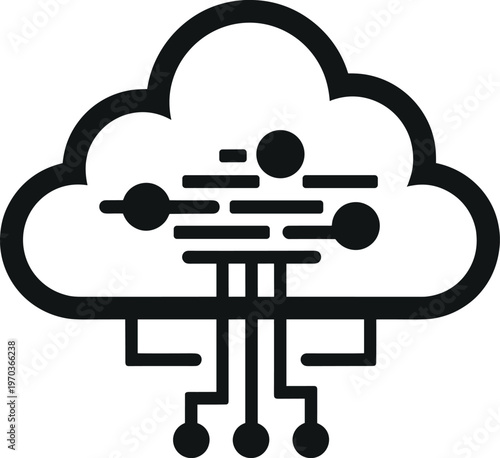 Cloud network computing connection icon