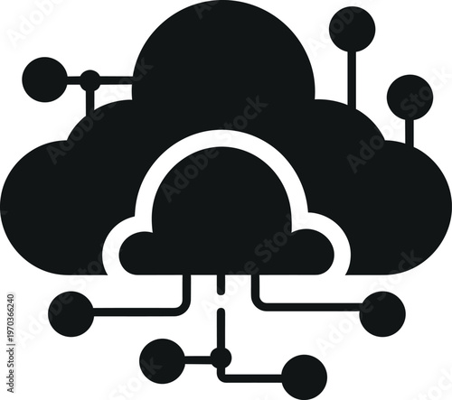 Cloud network computing connection icon