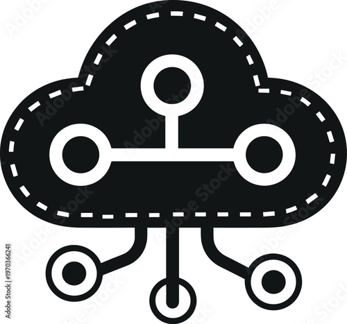 Cloud network computing connection icon