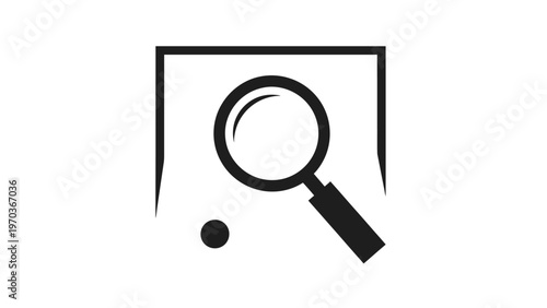 Magnifying glass over document with a single dot
