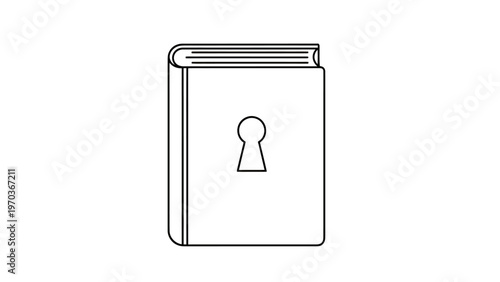 An open book with a keyhole on its cover