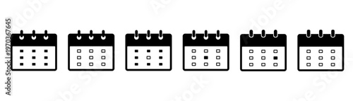 Business calendar icon set for scheduling, planning and appointments