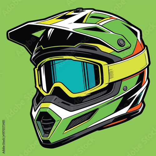 motocross helmet vector image