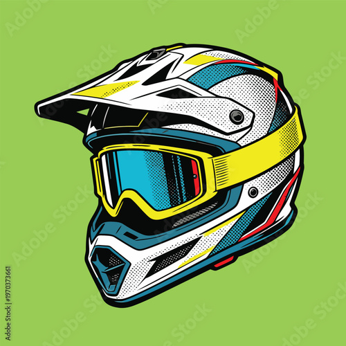 motocross helmet vector image