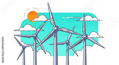 Wind Turbines Generating Clean Energy.