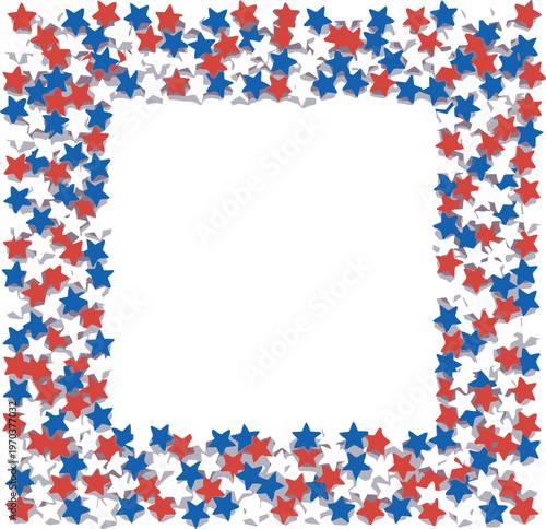 Independence Day Abstract digital art pattern with geometric shapes in red blue and white Vector USA